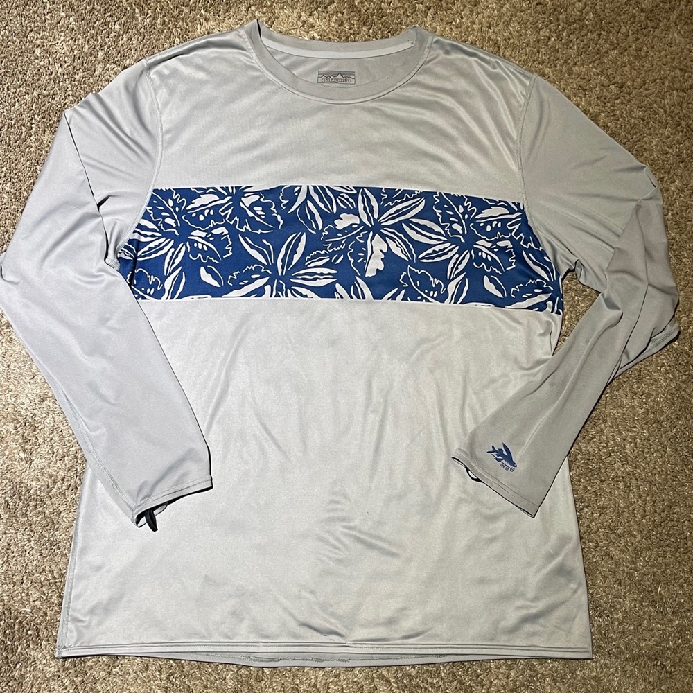 Patagonia Mens RO Long Sleeve Anti UV 50+ UPF Rashguard Sun Tee - Grey XL PP